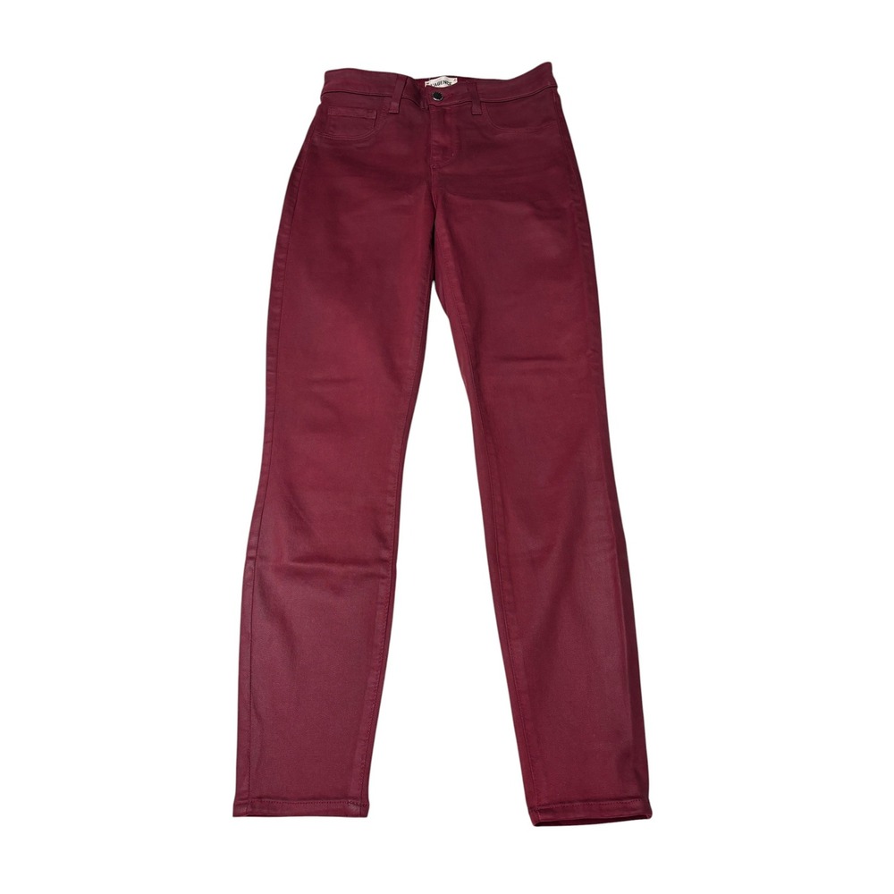 L'AGENCE Margot High Rise Skinny Jeans Berry Coated Burgundy Womens‎ 26X27 USA
